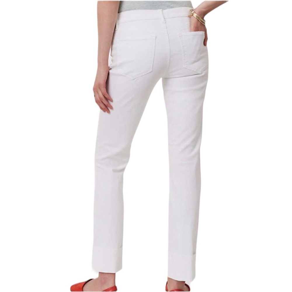 *NWOT* LOFT | White Straight Leg Modern Fit Cuffed Jeans/Pants - Picture 15 of 15